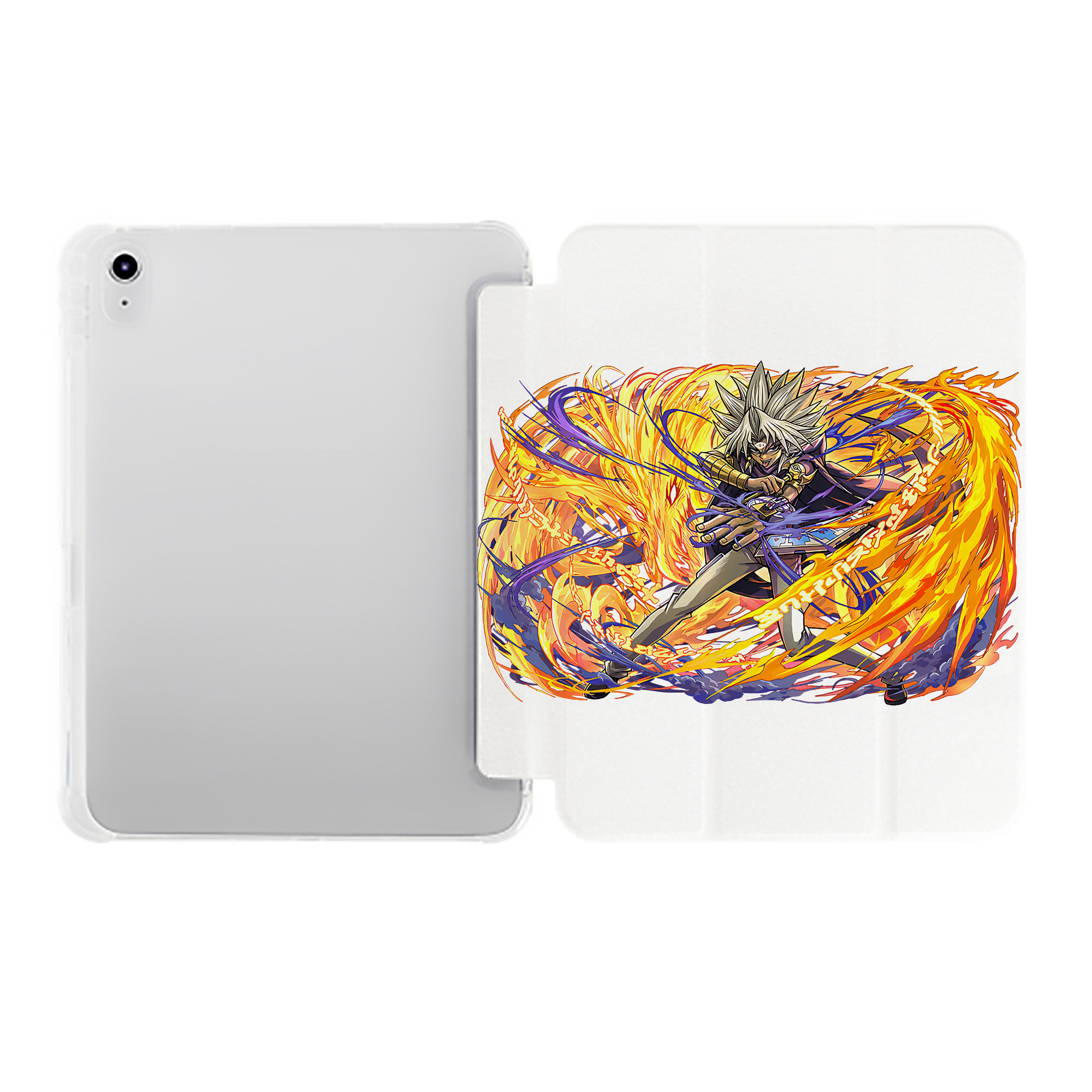（画像用） 遊☆戯☆王 Yu-Gi-Oh! IPad ケース ペン収納付き 三つ折りスタンド PUレザー×シリコン 対応機種9.5/10.5/10.9インチ